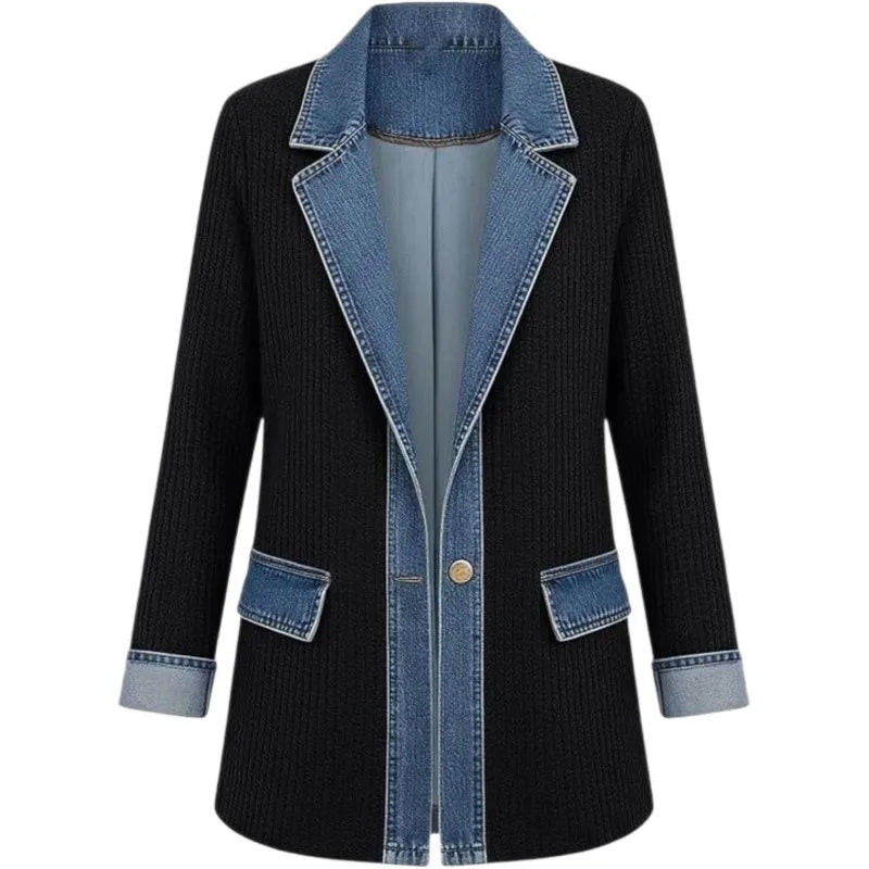 Kurtka Klara z detalami w stylu jeansu