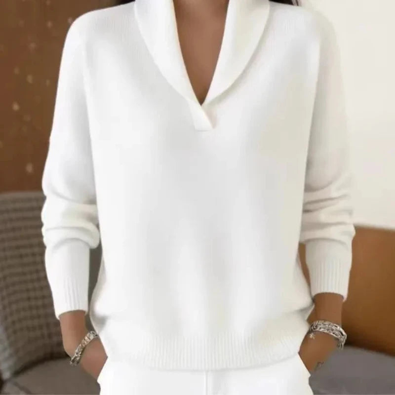 Sweter Dorota z szalowym kołnierzem