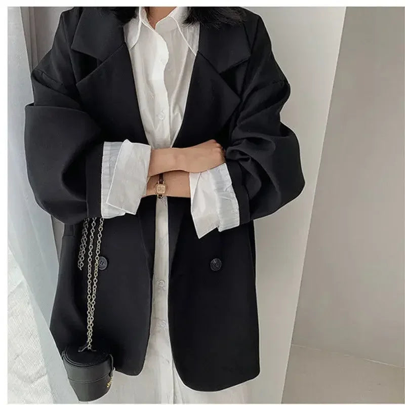 Marynarka Teresa dwurzędowa oversize – czarna