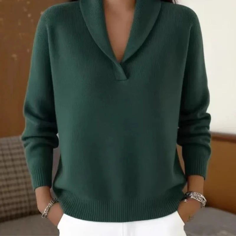 Sweter Dorota z szalowym kołnierzem