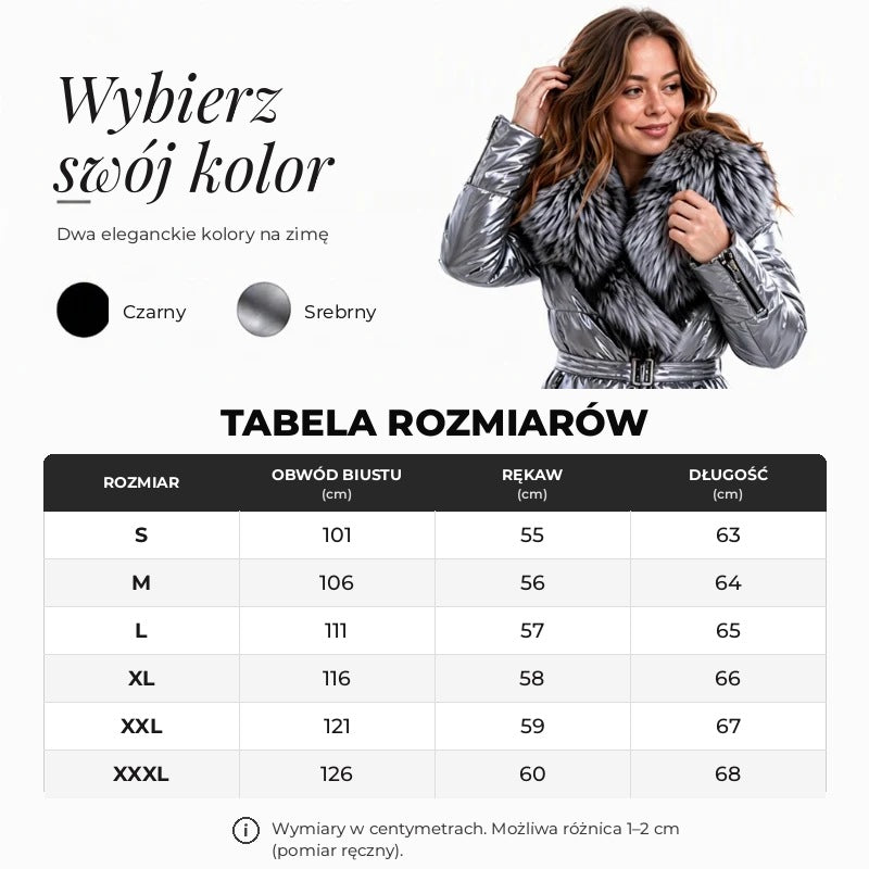 Kurtka Aneta – kolory i tabela rozmiarów