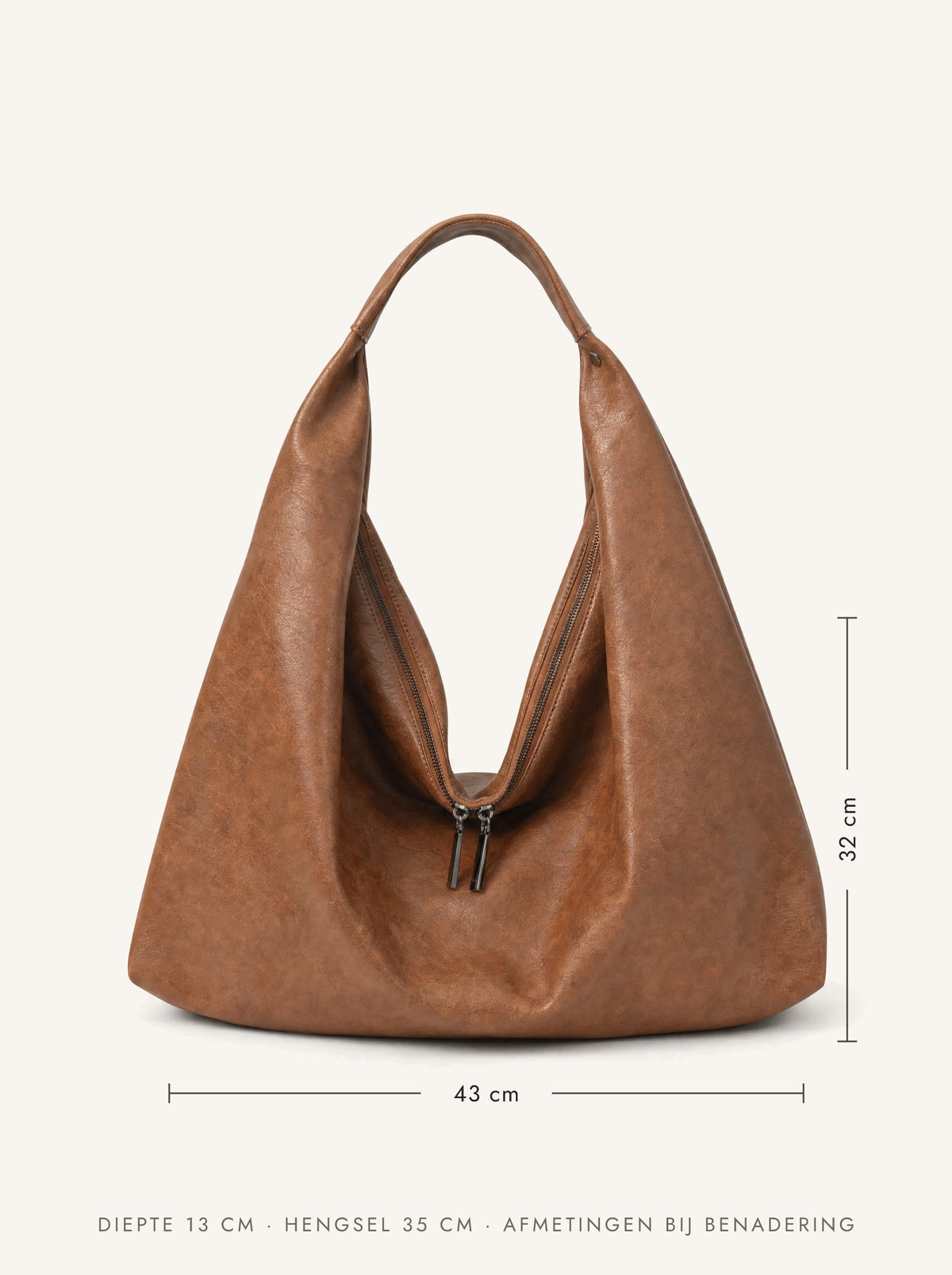 Wymiary torebki Weronika: ok. 43 × 32 × 13 cm