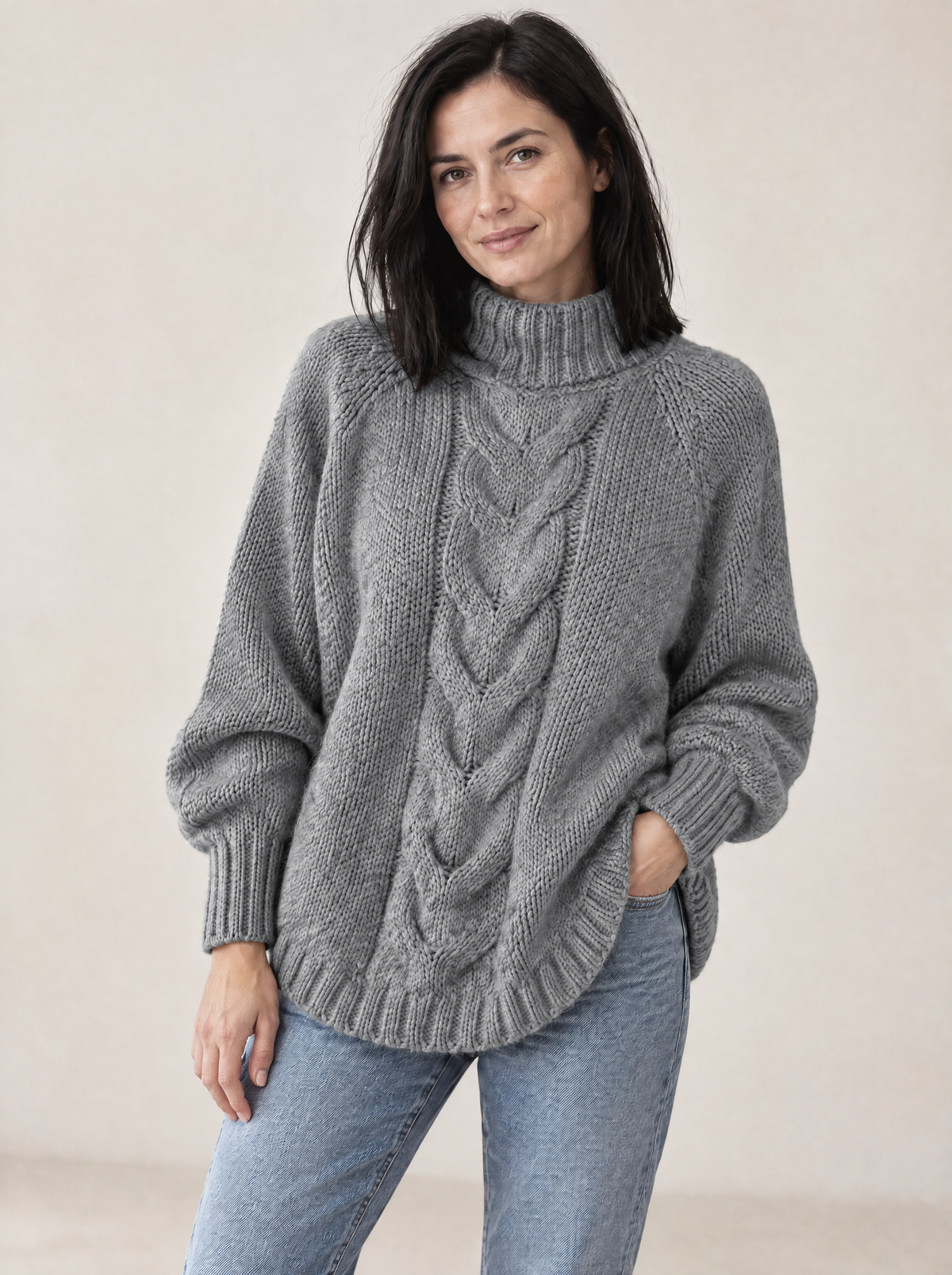 Sweter Kinga oversize w kolorze szarym
