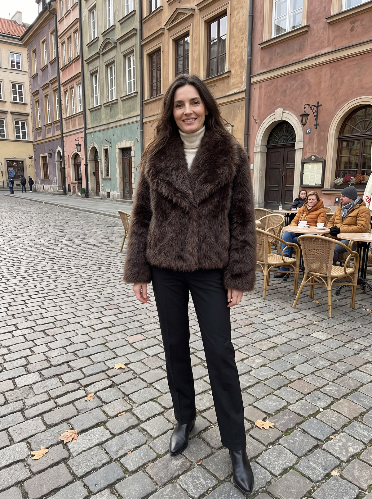 Kurtka Natalia ze sztucznego futra – zdjęcie na starym mieście