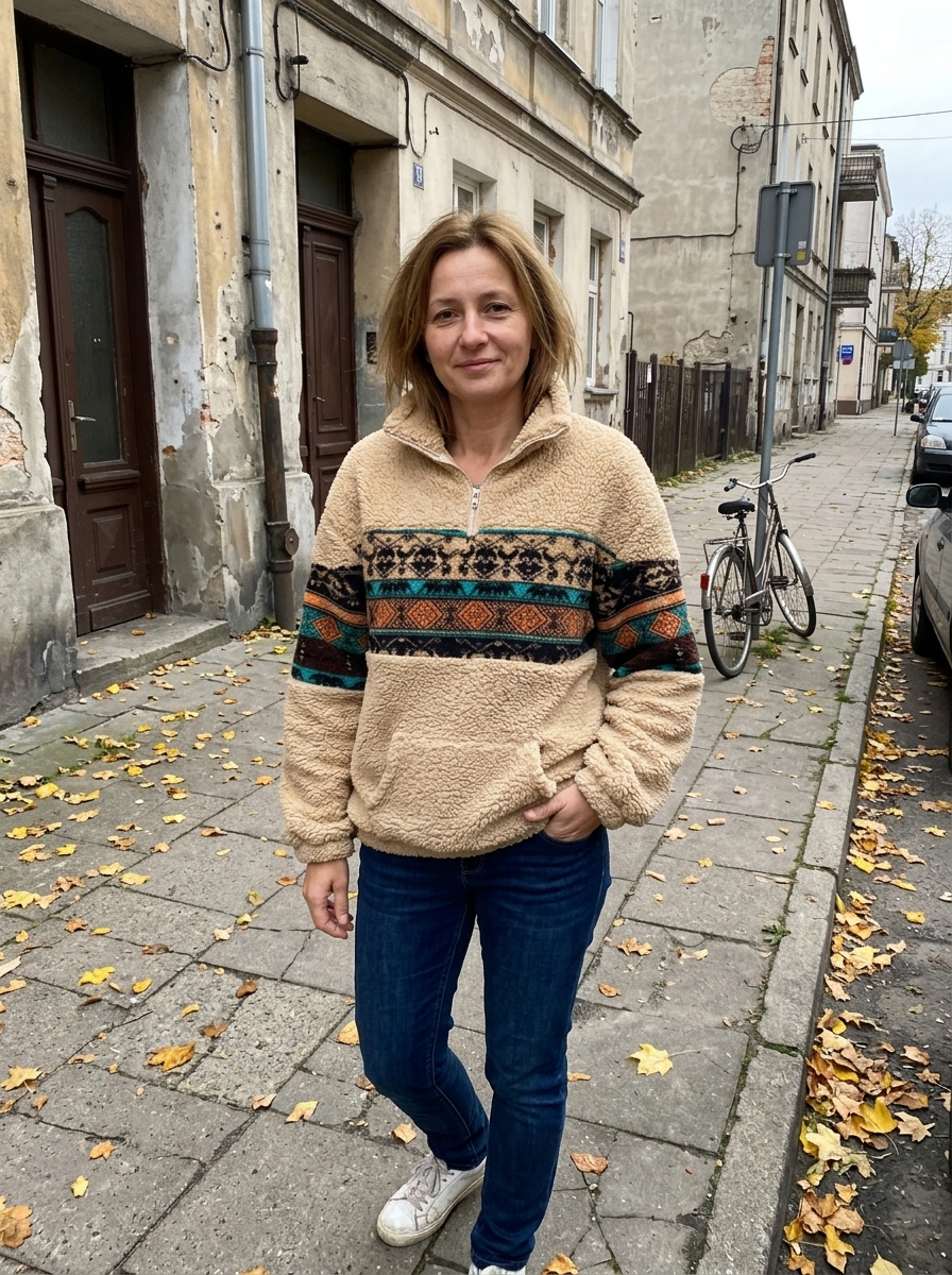 Bluza Wanda w kolorze beżowym – jesienny spacer