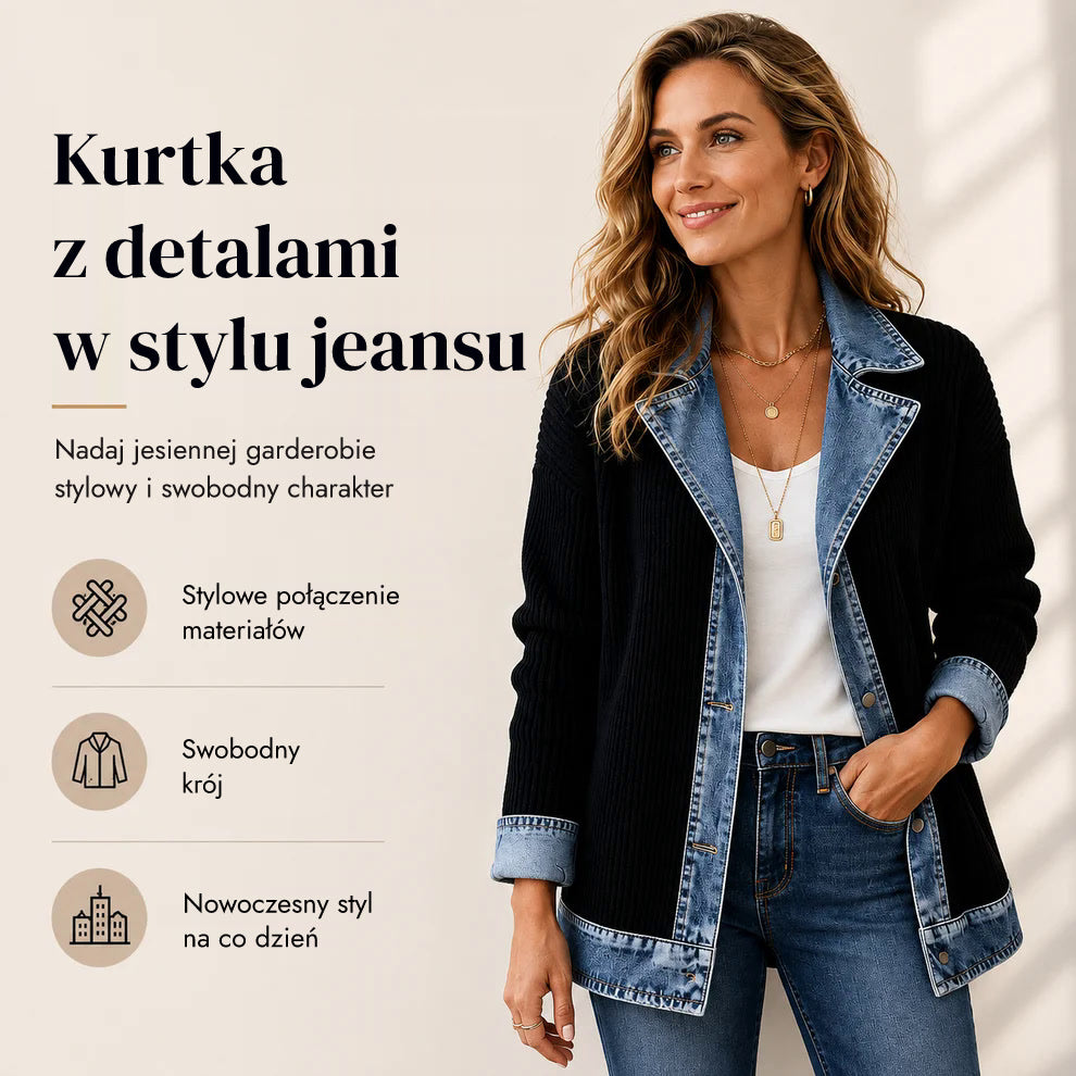 Kurtka Klara z detalami w stylu jeansu – najważniejsze cechy